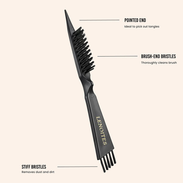 Wild Boar Hair Brush with Cleaning Tool