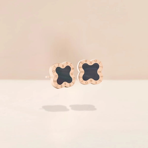 Earrings Mini Rosegold Grey