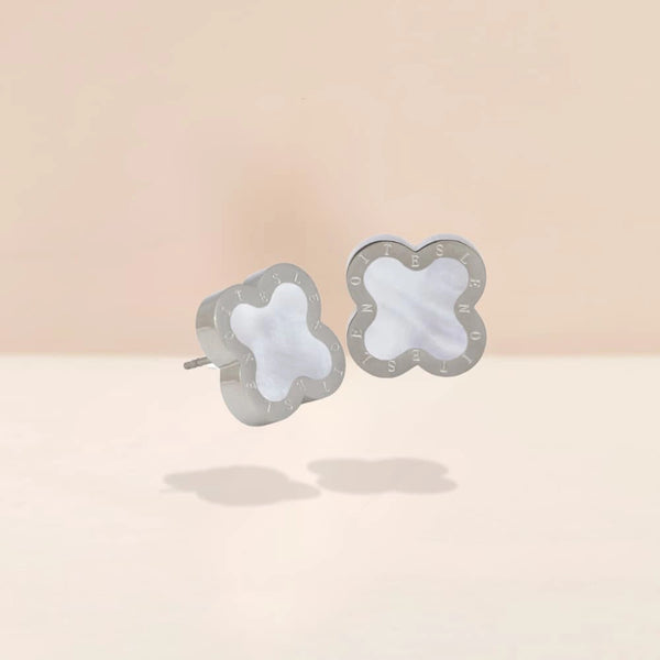 Earrings Silver White