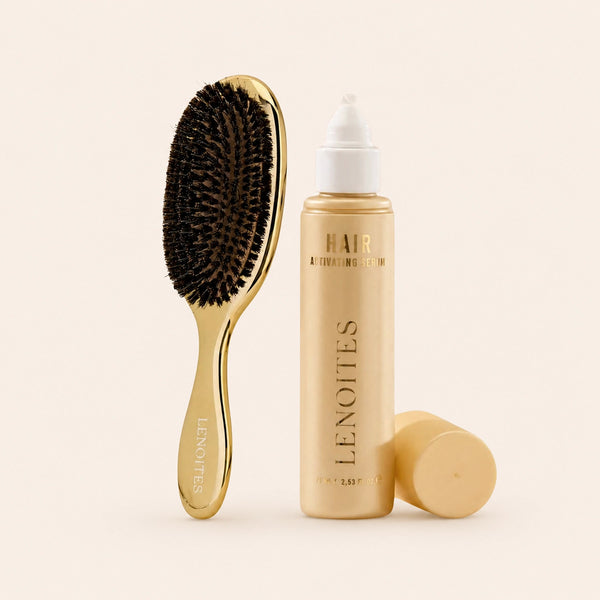 Hair Growth Serum + Wild Boar Hair Brush Set