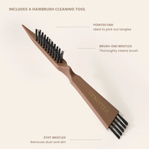 Wild Boar Hair Brush with Cleaning Tool