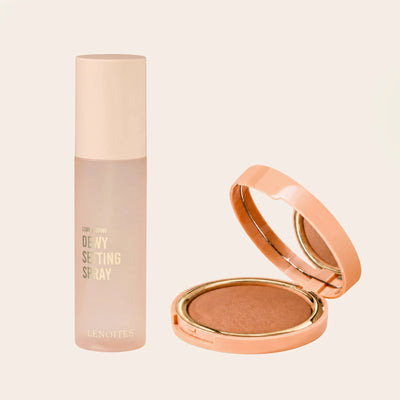 Powder Bronzer + Long Lasting Setting Spray Duo